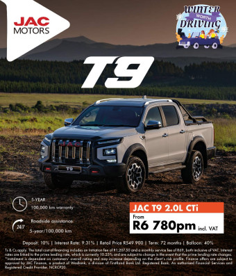 Buy the JAC T9 from only R6,780pm