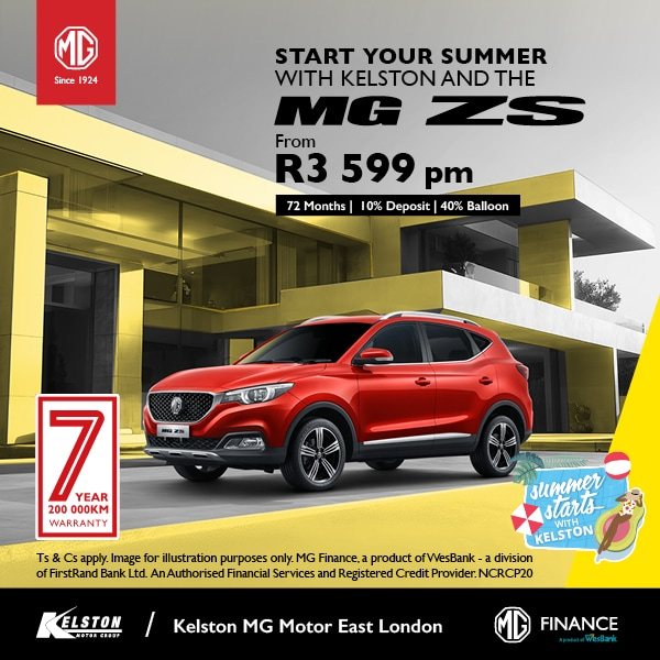 MG ZS from R3,599pm
