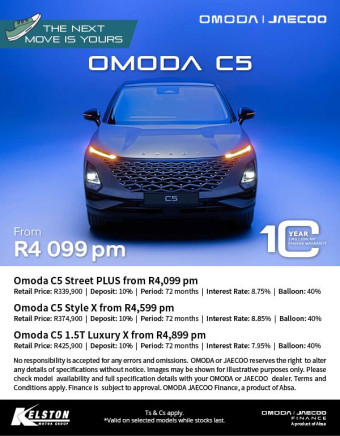 Omoda C5 Range from R4,099pm 