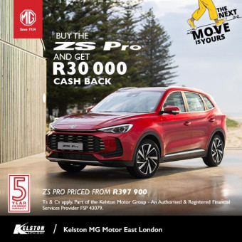 Get a R30,000 Cash Back when you buy a ZS Pro