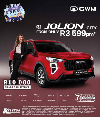 Get the Jolion City from R3,599pm with R10,000 Trade Assistance*