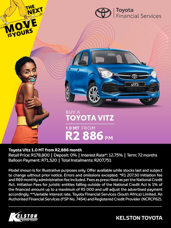 Buy a Toyota Vitz from only R2,886pm 