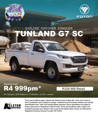 Get the Tunland G7 Single Cab from R4,999pm*