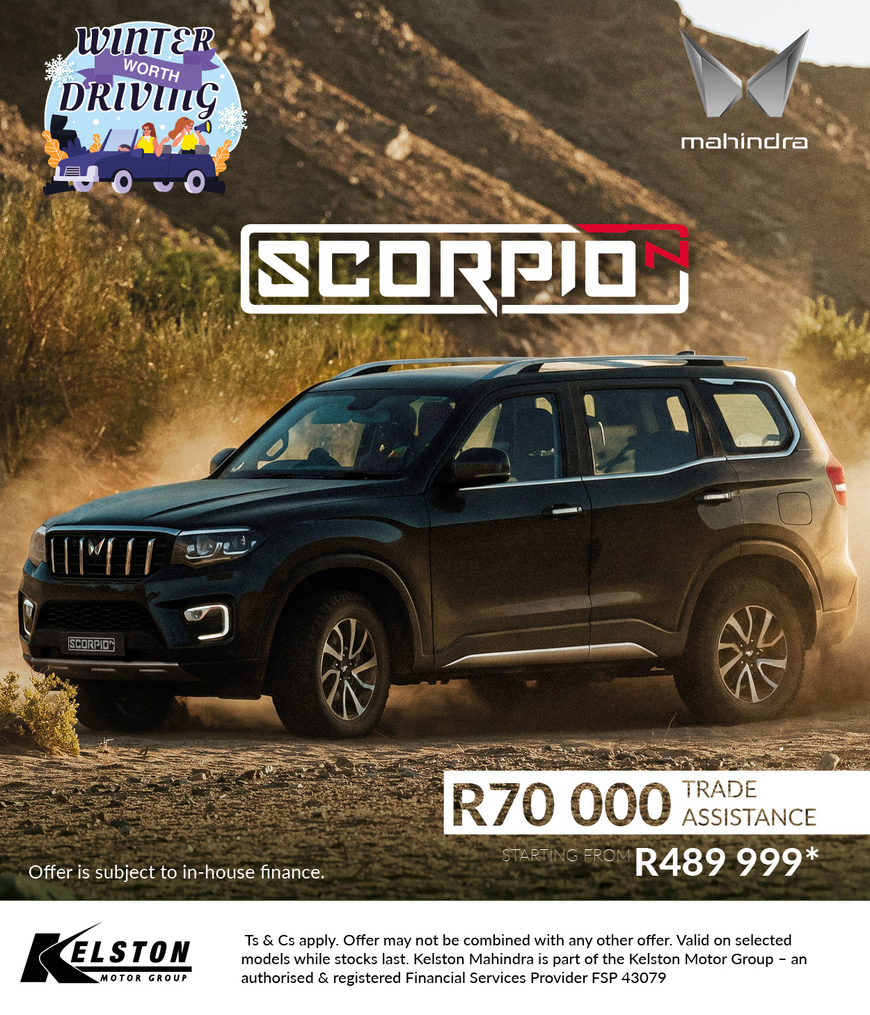 Buy the Scorpio-N and get R70,000 Trade Assistance*