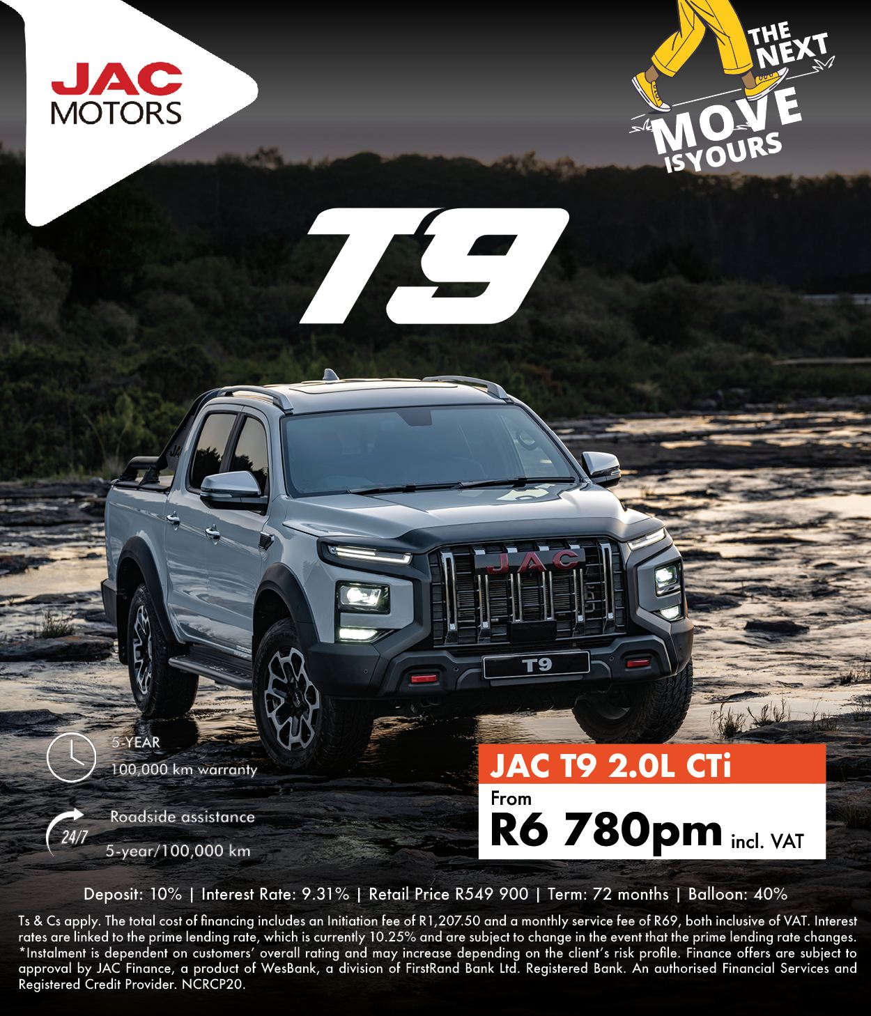 Buy the JAC T9 from only R6,780pm