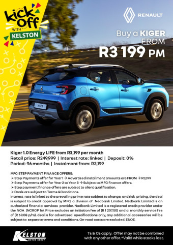 Buy a Kiger 1.0L Energy Life from R3,199pm 