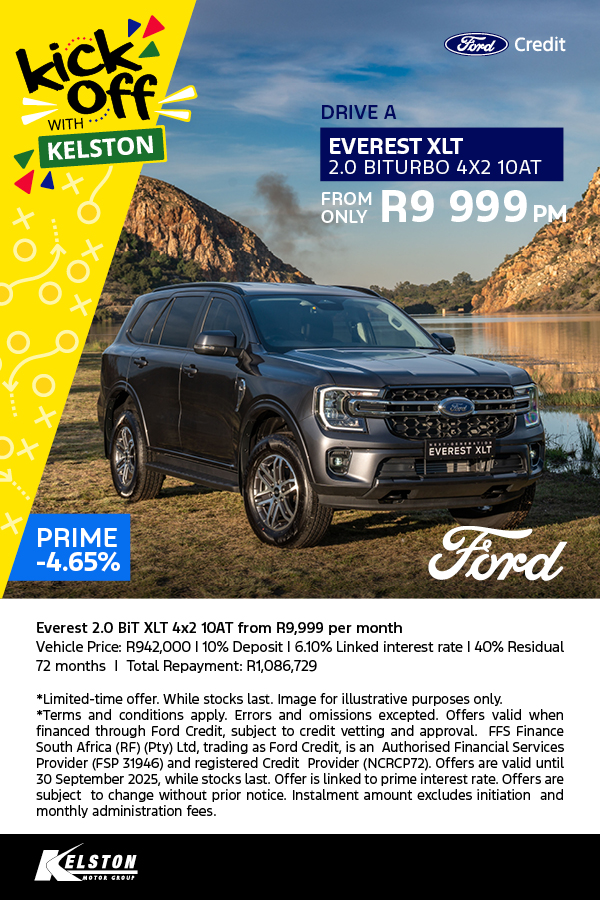 Drive the Ford Everest 2.0 BiT XLT 4x2 10AT from R9,999