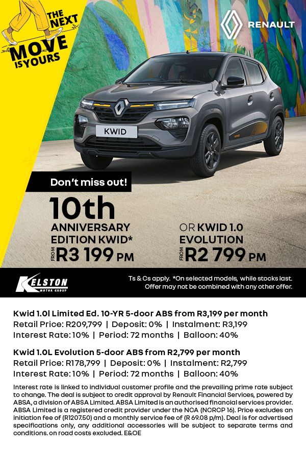 Get a Renault Kwid today from only R2,799pm