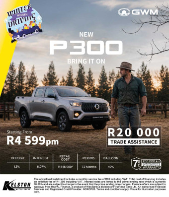 Buy the GWM P300 from R4,599pm with R20,000 Trade Assistance*