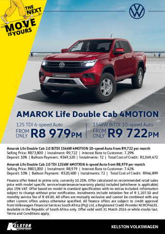 From ONLY R8,979pm you can make your next move with an Amarok