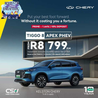 Get the Tiggo 8 APEX PHEV from R8,799pm*
