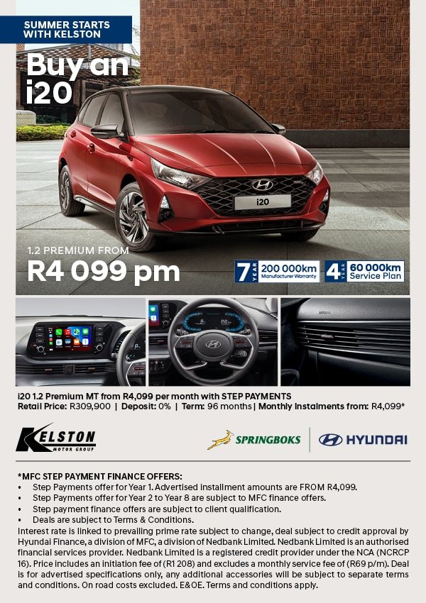 i20 1.2 Premium MT from R4,099pm