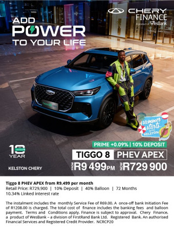 Tiggo 8 CSH from R9,499pm