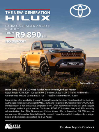 Get the new Hilux Extra Cab from R9,889pm*