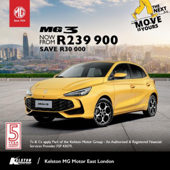 SAVE R30,000 when you buy the MG3*
