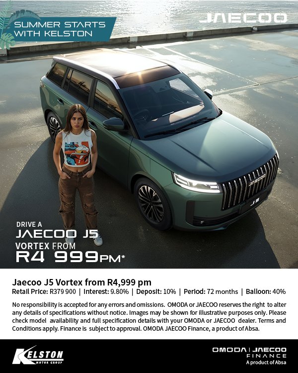 Jaecoo J5 Vortex from R4,999 pm