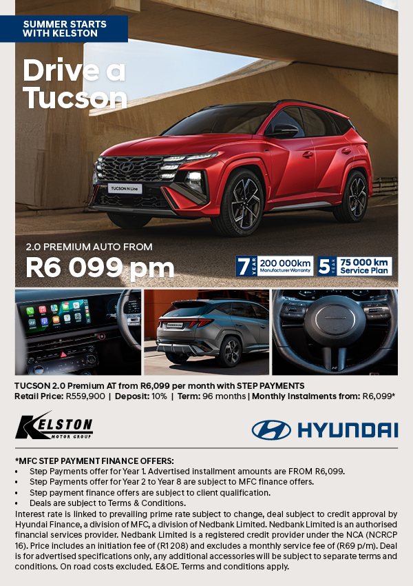 Drive the New Hyundai Tucson from R6,099pm