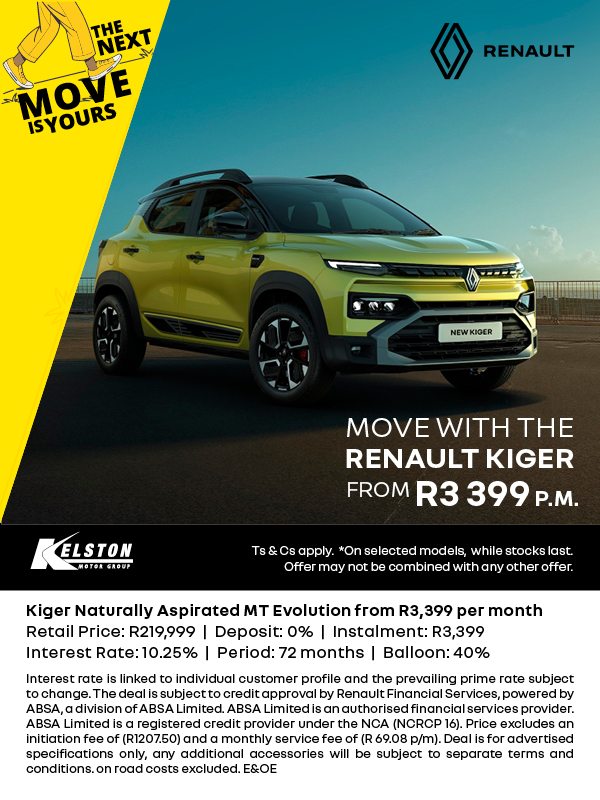 Drive the NEW Kiger from ONLY R3,399pm