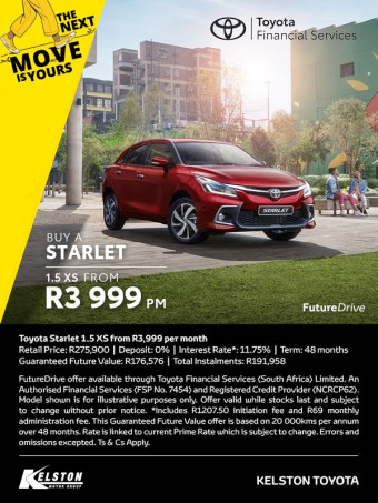Get a Starlet 1.5 XS from R3,999pm