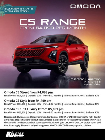 Omoda C5 Range from R4,099pm 