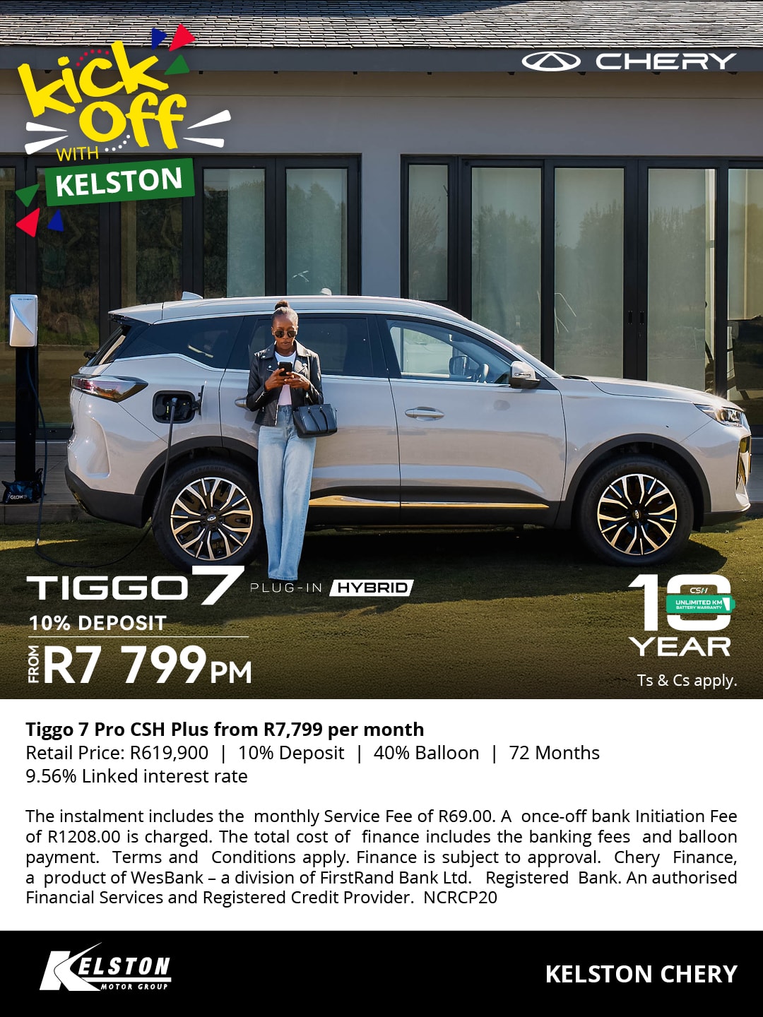 Tiggo 7 Pro CSH Plus from R7,799 per month (plug-in hybrid)