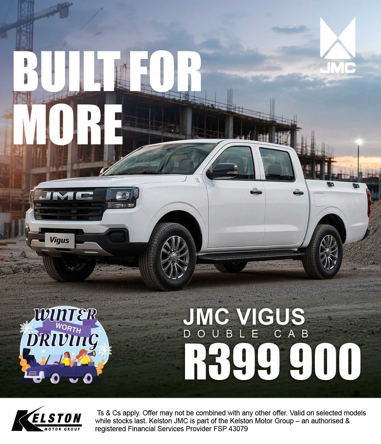 Get the JMC Vigus Double Cab now from R399,900