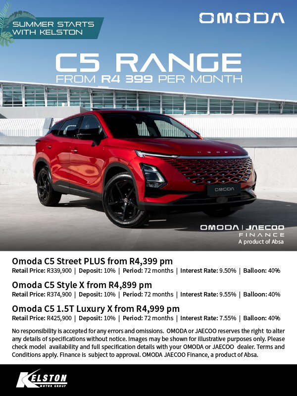 Omoda C5 Range from R4,399pm 