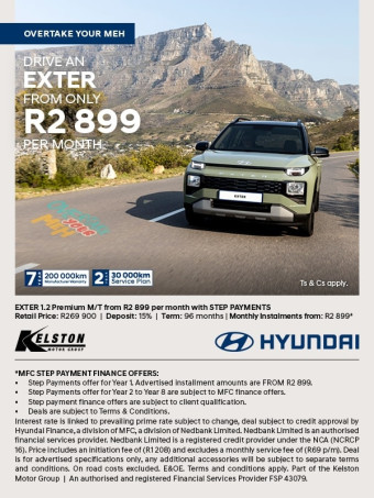 Drive the all-new Hyundai Exter from only R2,899pm