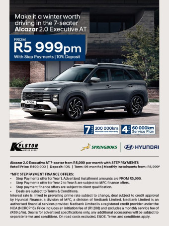 Get the Hyundai Alcazar from R5,999pm*