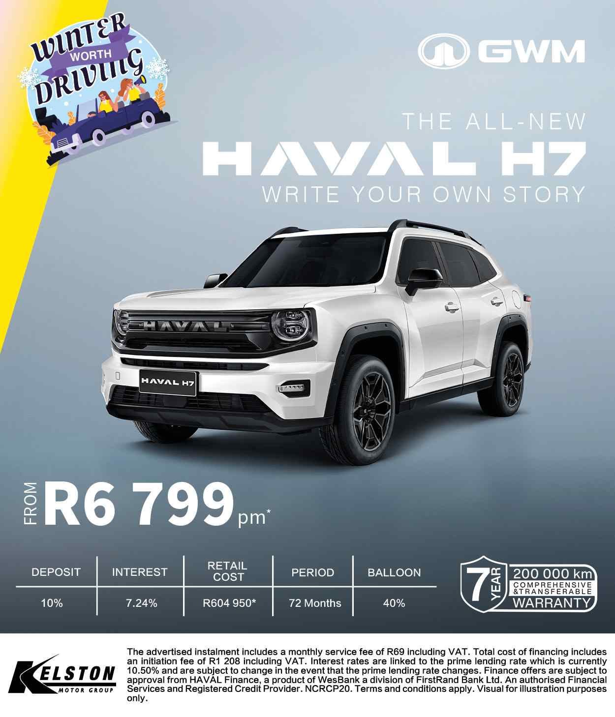 Drive the all-new HAVAL H7 from R6,799pm