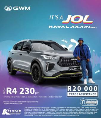Drive the Jolion Pro from R4,230pm with R20,000 Trade Assistance*
