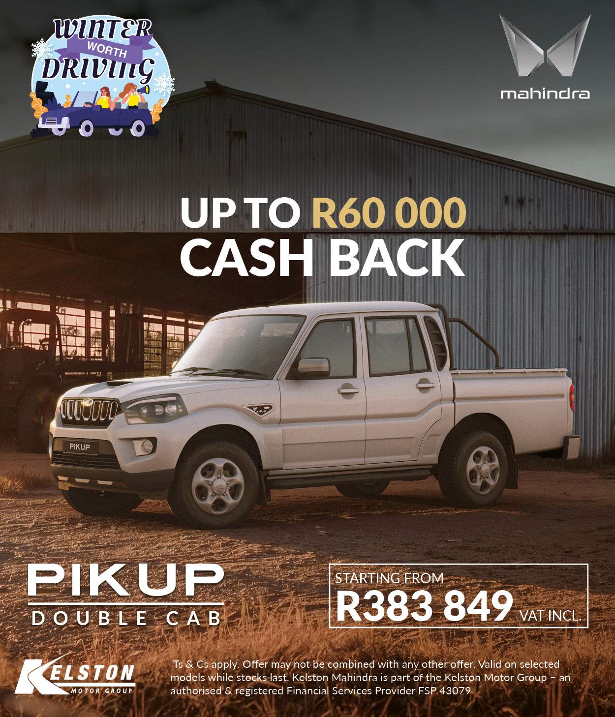 Get up to R60,000 Cash Back when you buy the PikUp DC!