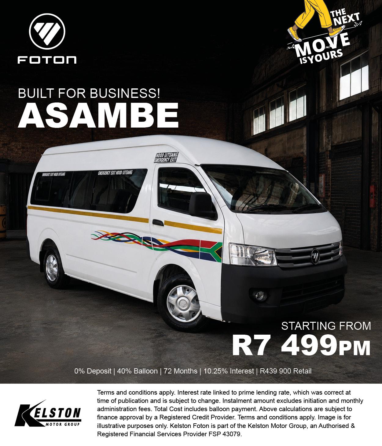 Get the Foton Asambe now from R7 499pm!