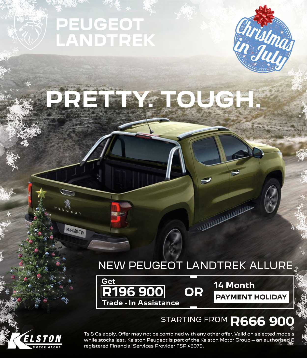 Get the Landtrek, now with R196,900 trade-in assistance OR with a 14 Month Payment Holiday*