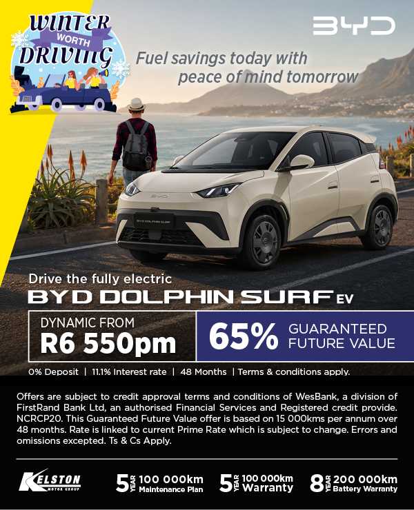 Drive the fully electric Dolphin Surf from R6,550pm, with 65% Guaranteed Future Value*