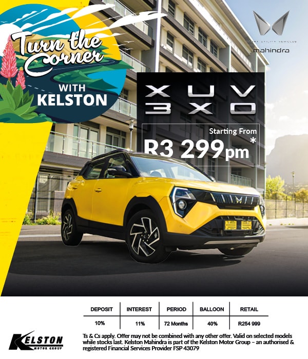 Buy the Mahindra XUV 3XO from only R3,299pm!