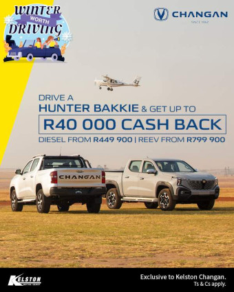 Get up to R40,000 CASHBACK when you buy a Hunter Bakkie*