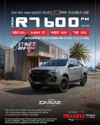 Get the ISUZU X-RIDER from only R7,600pm*