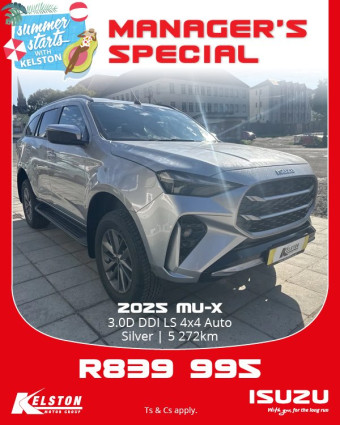 2025 MU-X 3.0D DDI LS 4x4 Auto Silver for R839,995