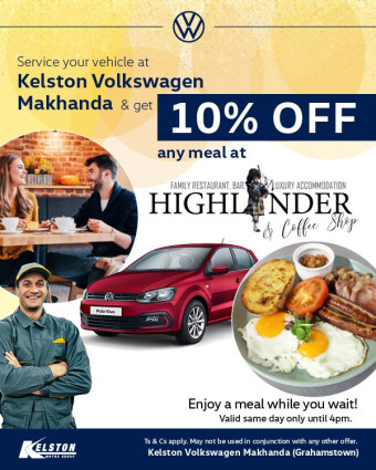 Service your vehicle and get 10% off any meal at The Highlander