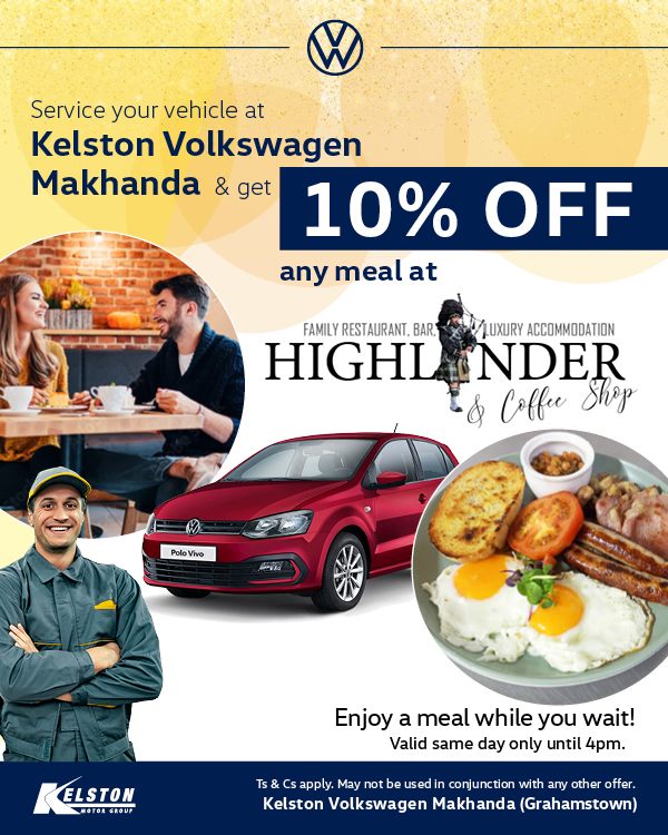 Service your vehicle and get 10% off any meal at The Highlander