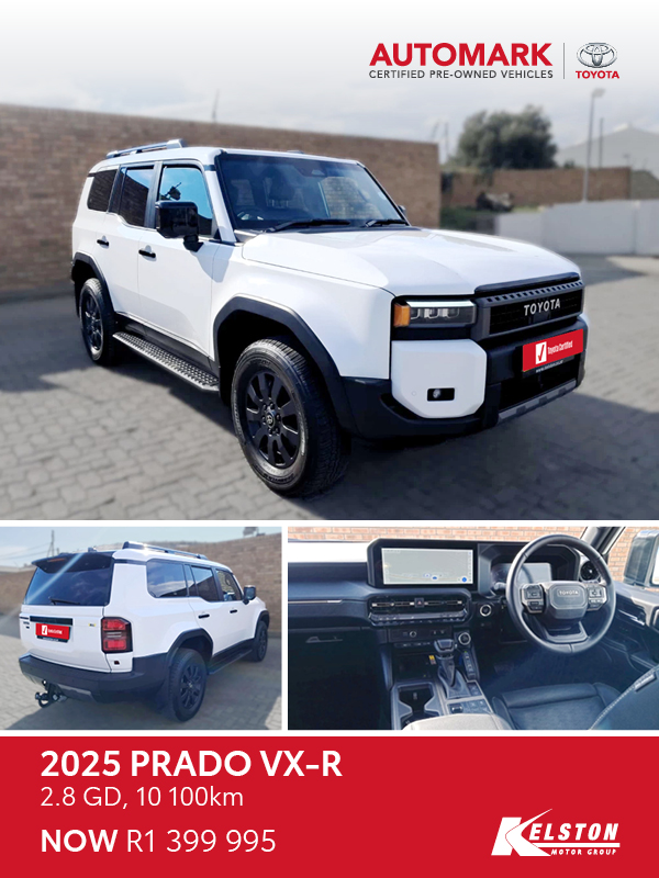 Get the 2025 PRADO VX-R 2.8 GD from R1,399,995