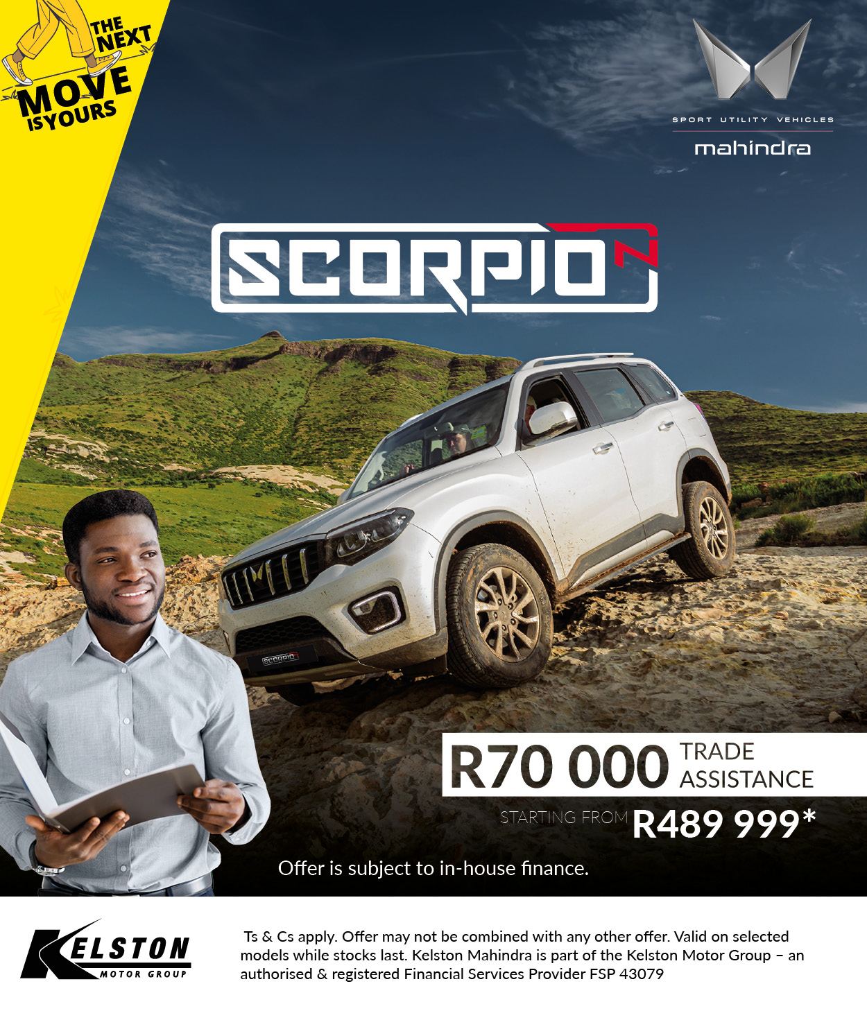 Get the ScorpioN from R489,999 with R70,000 Trade Assist