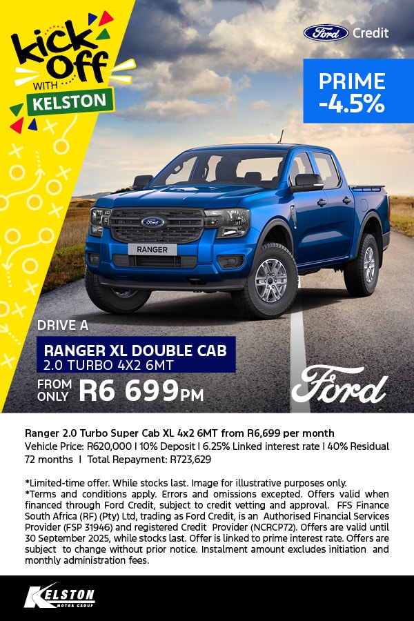 Drive the Ford Ranger 2.0 Double Cab XL from R6,699pm