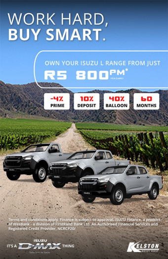 Own your Isuzu L Range from just R5,800pm