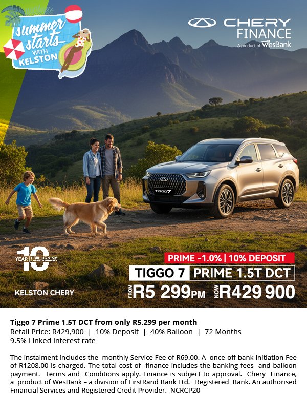 New Tiggo 7 from R5,299pm