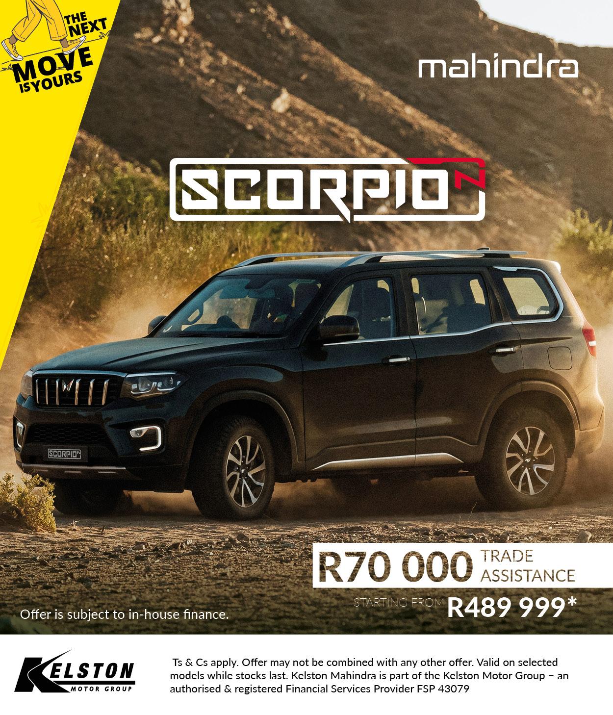 Buy the Scorpio-N and get R70,000 Trade Assistance*