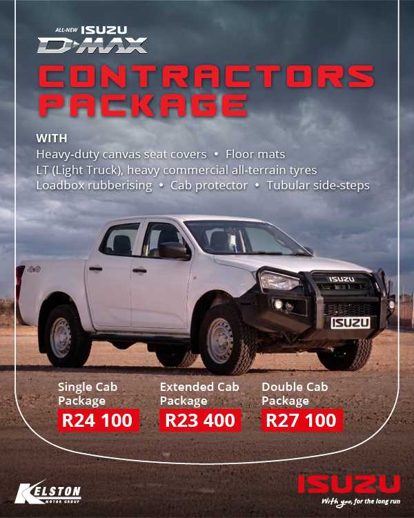 Buy your Isuzu D-Max Contractor's Package from R24,100*