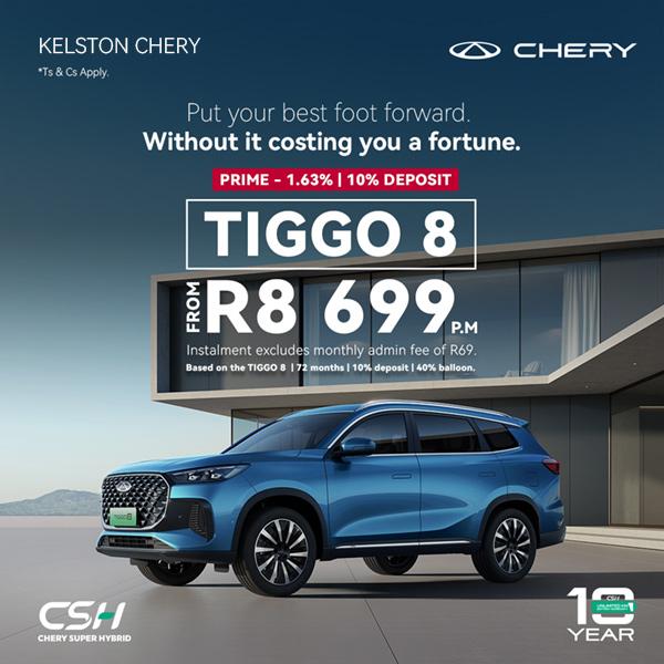 Get the Tiggo 8 CSH (PHEV) from R8,699pm*